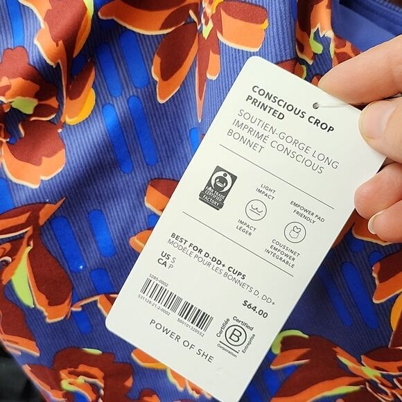 Athleta Conscious Crop Printed Blue Floral - NWT - Picture 4 of 4